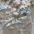 Свадебная кружевная ткань Вышивка бисером ручной работы Ткань
